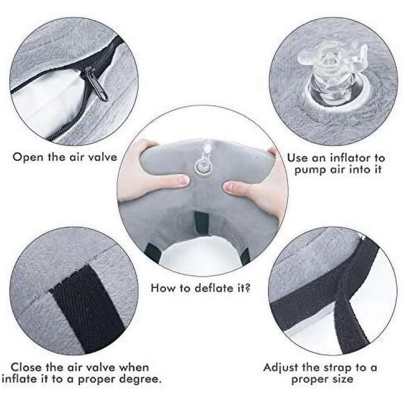 Inflatable dog protective Collar Soft Pet Recovery Large cone alternative - Picture 9 of 9